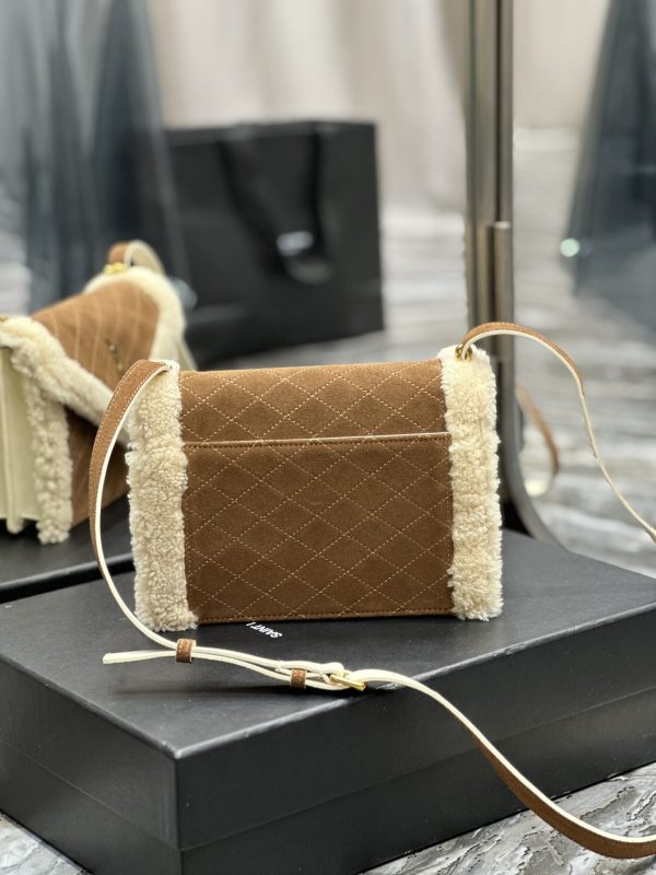 GABY MINI SATCHEL IN QUILTED SUEDE AND SHEARLING