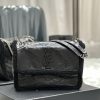 NIKI MEDIUM CHAIN BAG IN CRINKLED VINTAGE LEATHER