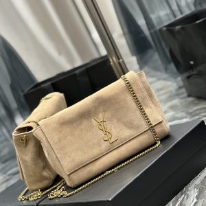 KATE MEDIUM REVERSIBLE CHAIN BAG IN SUEDE AND SMOOTH LEATHER