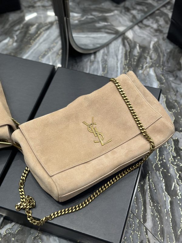 KATE MEDIUM REVERSIBLE CHAIN BAG IN SUEDE AND SMOOTH LEATHER