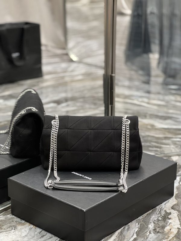 JAMIE MEDIUM CHAIN BAG “CARRÉ RIVE GAUCHE” IN LAMBSKIN AND SUEDE