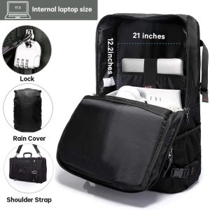 Laveszi  20″ Men’s Anti-Theft Backpack | Fits a 15.6″ Laptop | 35L Spacious Design | Water-Resistant