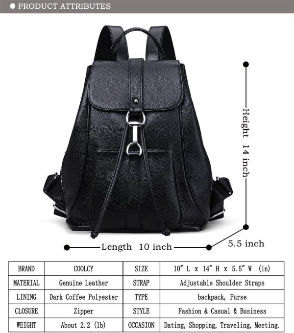 Laveszi  14″ Genuine Leather Backpack | Stylish & Durable | Adjustable Straps | Multiple Compartments