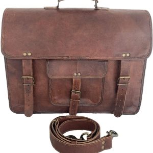 Laveszi Modern Leather Satchel Messenger Bag | Stylish & Functional | Multiple Compartments | Adjustable Strap