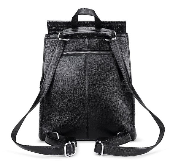 Laveszi  13″ Women’s Genuine Leather Shoulder Backpack with Adjustable Straps