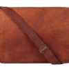 Laveszi Genuine Leather Crossbody Messenger Bag | Fits 15.6″ Laptop | Adjustable Strap | Spacious & Organized