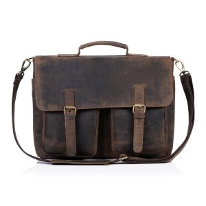 Laveszi Modern Design Leather Messenger Bag | 15 inch | Spacious Interior | Adjustable Strap