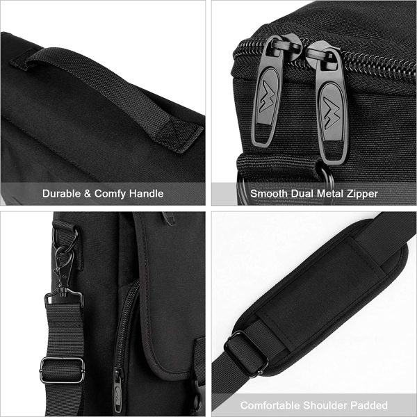 Laveszi 16″ Nylon Messenger Bag | 15.6″ Padded Laptop Compartment | Comfort Shoulder Strap | Anti-Theft Design