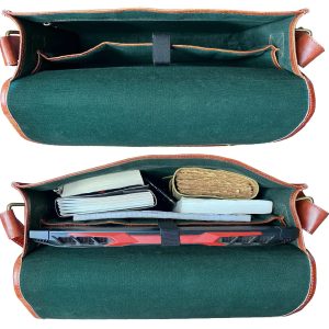 Laveszi Genuine Leather Crossbody Messenger Bag | Fits 15.6″ Laptop | Adjustable Strap | Spacious & Organized
