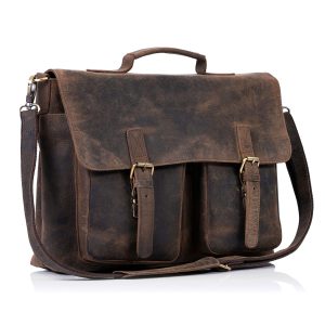Laveszi Modern Design Leather Messenger Bag | 15 inch | Spacious Interior | Adjustable Strap