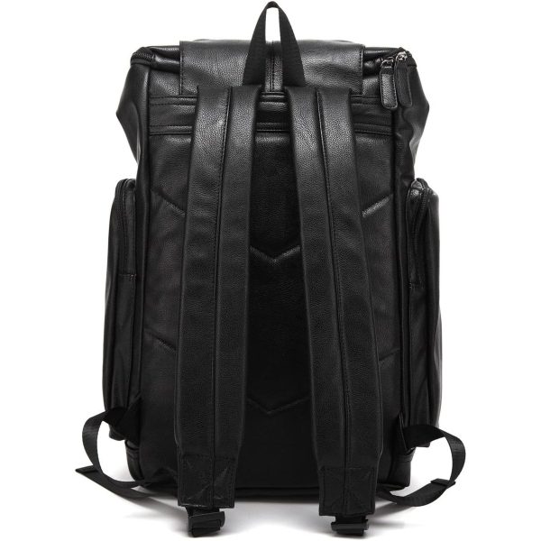 Laveszi  17″ Men’s Leather Backpack | Spacious Compartments | Durable Zippers | Adjustable Shoulder Straps