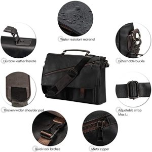 Laveszi 17.3″ Premium Leather Laptop Messenger Bag | Spacious & Stylish | Adjustable Strap | Durable Construction