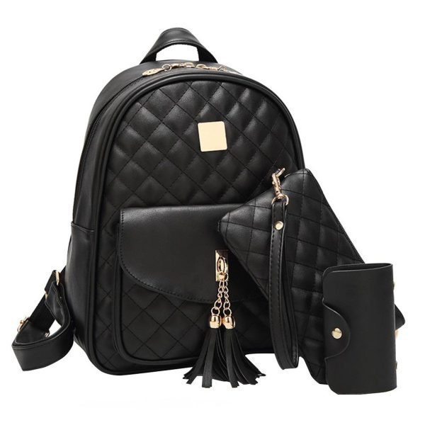Laveszi  11″ Women’s Vegan Leather Fashionable Backpack | Stylish & Functional | Multiple Pockets | Bonus Clutch