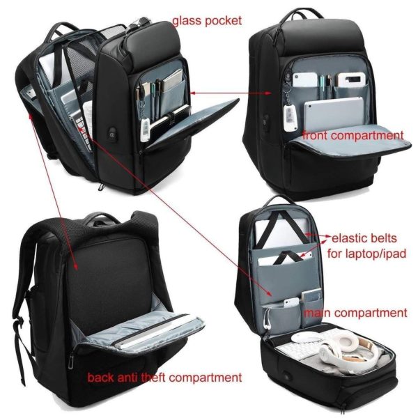 Laveszi  19″ Anti-Theft Travel Backpack | TSA Approved with Large Capacity | Airflow Back System | Fits Up To 17″ Laptop