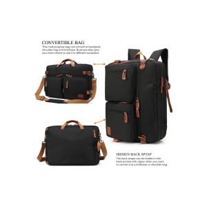 Laveszi Multi-functional Messenger Bag | Fits 15.6-Inch Laptop | Adjustable Shoulder Strap | Oxford Canvas