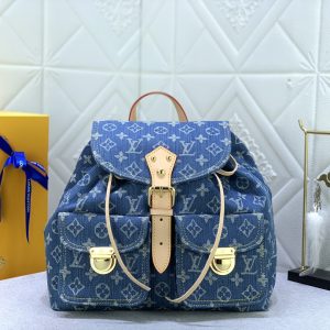 Lv Denim Backpack Blue