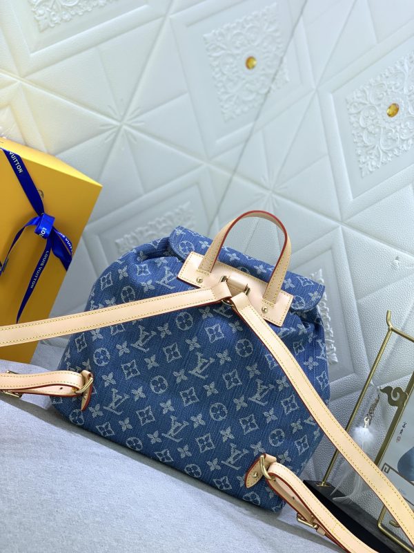 Lv Denim Backpack Blue