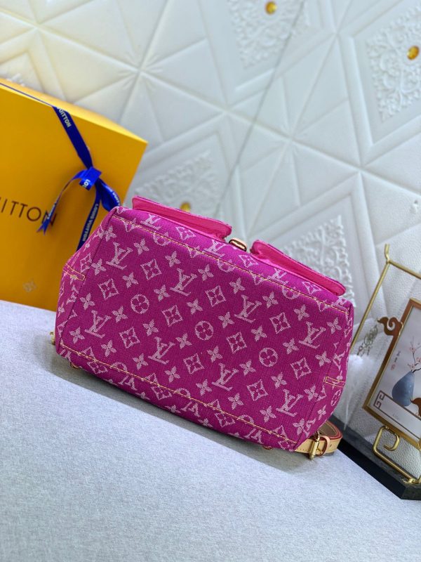 Lv Denim Backpack Pink