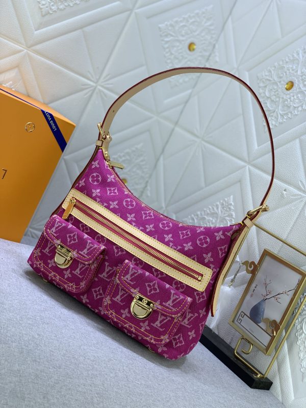 LV Baggie PM Monogram Denim Pink