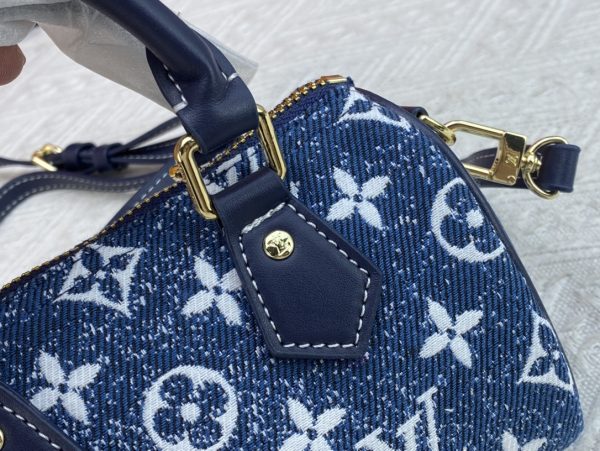 LV NANO SPEEDY DENIM BLUE BAG