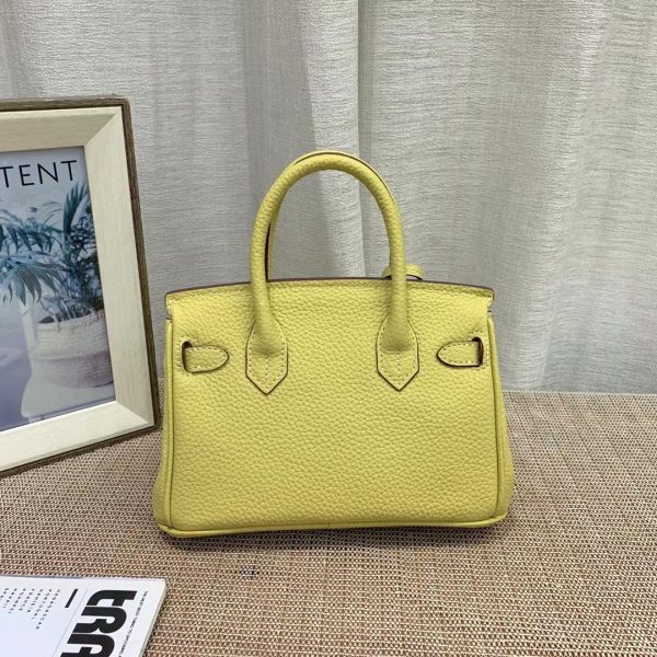 HERMES BIRKIN MINI GOLD HARDWARE EPSOM LIGHT YELLOW 20CM