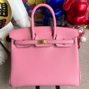 HERMES BIRKIN SWIFT 5P ROSE SAKURA GOLD HARDWARE 25CM