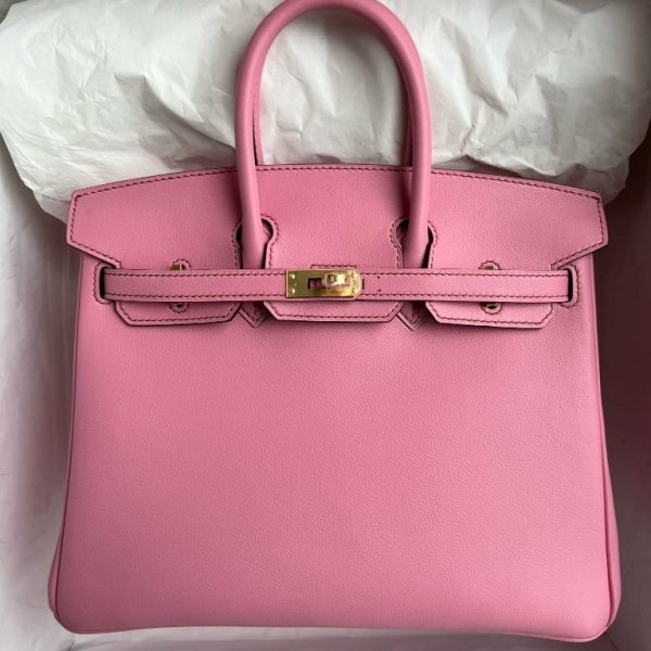 HERMES BIRKIN SWIFT 5P ROSE SAKURA GOLD HARDWARE 25CM