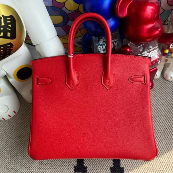 HERMES BIRKIN SWIFT S3 BRIGHT RED GOLD HARDWARE 25CM