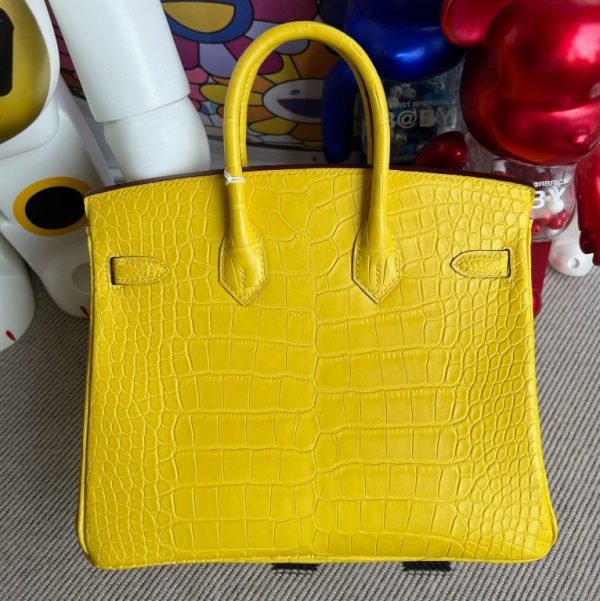 HERMES BIRKIN ALLIGATOR MATTE M9 MARIGOLD YELLOW GOLD HARDWARE 25CM