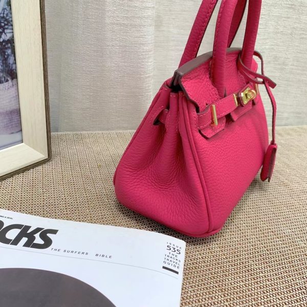 HERMES BIRKIN MINI GOLD HARDWARE EPSOM DARK PINK 20CM