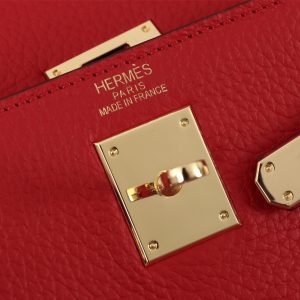 HERMES KELLY RED SELLIER ROUGE EPSOM GOLD HARDWARE 32CM