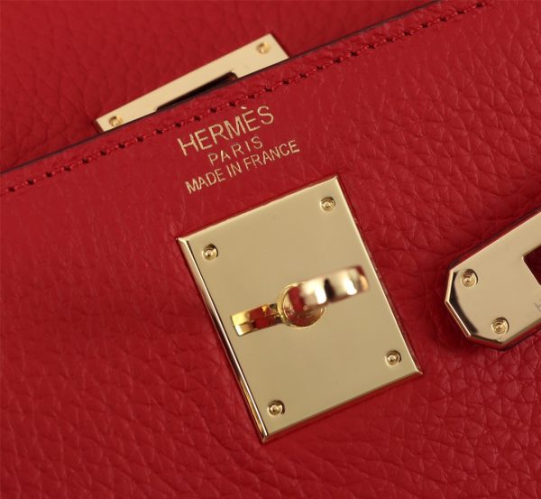 HERMES KELLY RED SELLIER ROUGE EPSOM GOLD HARDWARE 32CM