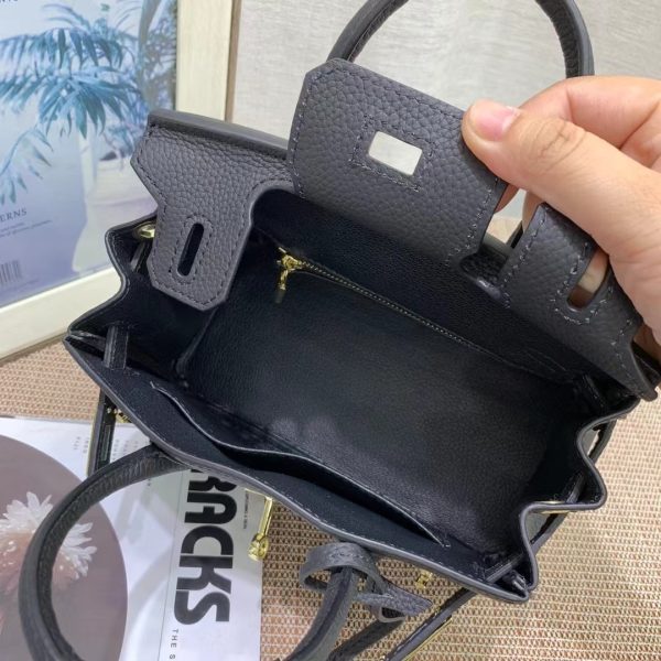 HERMES BIRKIN MINI GOLD HARDWARE EPSOM BLACK 20CM