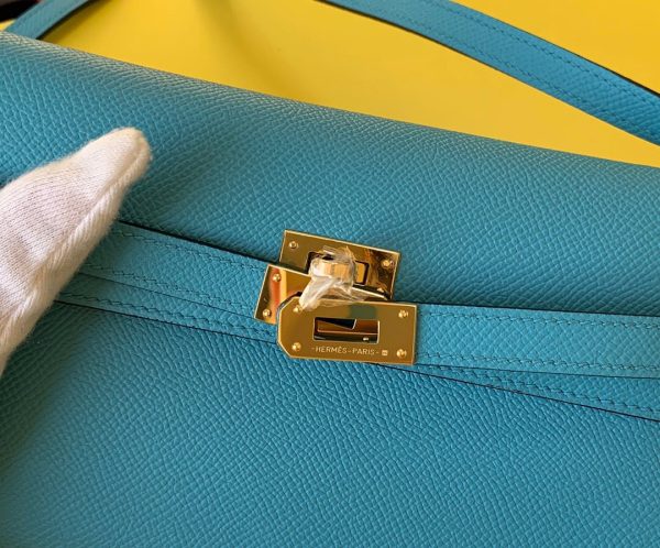 HERMES KELLY CLASSIQUE TO GO WALLET BLUE