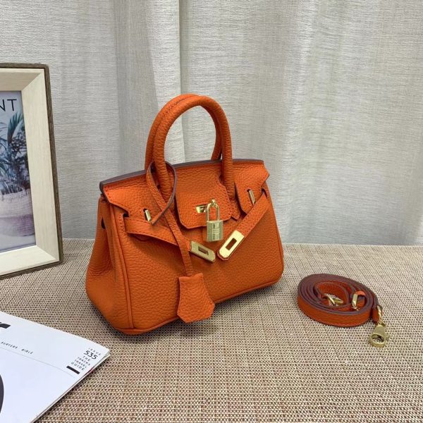 HERMES BIRKIN MINI GOLD HARDWARE EPSOM ORANGE 20CM