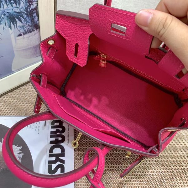 HERMES BIRKIN MINI GOLD HARDWARE EPSOM DARK PINK 20CM