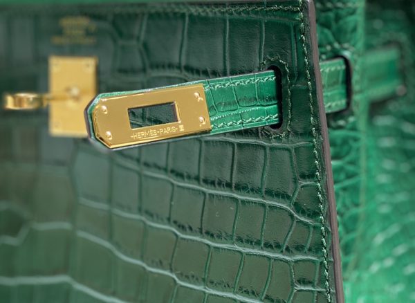 HERMES MINI KELLY K20 GOLD-TONED HARDWARE DARK GREEN 20CM