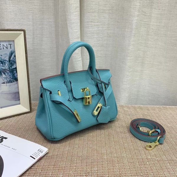 HERMES BIRKIN MINI GOLD HARDWARE EPSOM BLUE 20CM