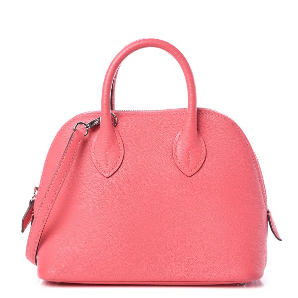 HERMES BOLIDE EPSOM 8W LIPSTICK PINK SILVER HARDWARE 25CM