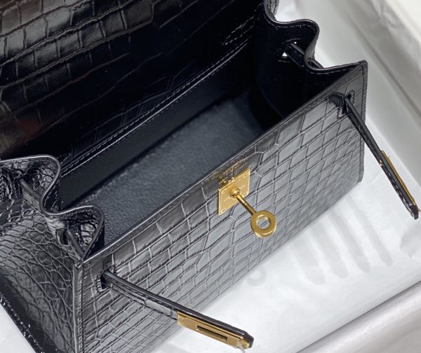 HERMES MINI KELLY K20 GOLD-TONED HARDWARE BLACK 20CM