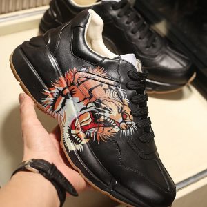 GUCCI RHYTON PRINT LEATHER SNEAKER