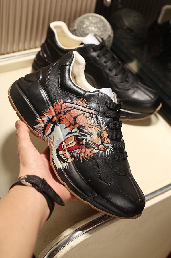 GUCCI RHYTON PRINT LEATHER SNEAKER