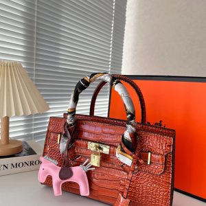 HERMES BIRKIN 30 CROCODILE GOLD HARDWARE BROWN 30CM