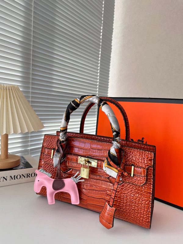 HERMES BIRKIN 30 CROCODILE GOLD HARDWARE BROWN 30CM