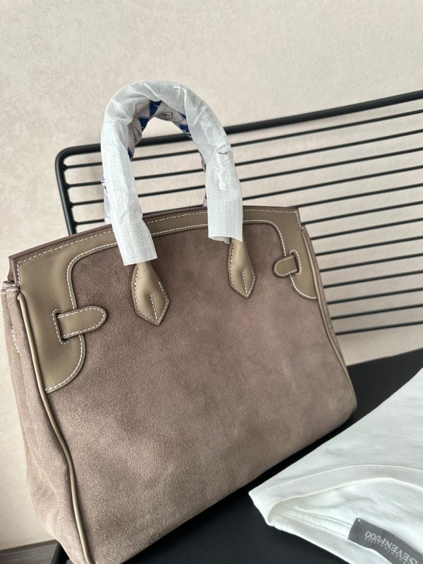 HERMÈS BIRKIN 35 GRIZZLY ARGILE VEAU DOBLIS SUEDE BEIGE 29CM