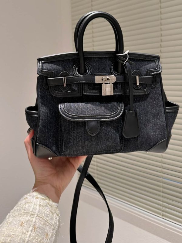 HERMÈS BIRKIN CARGO BAG BLACK 25CM