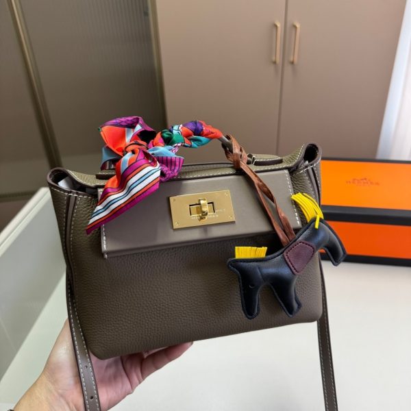 HERMÈS KELLY 24/24 ETOUPE EVERCOLOR 21CM