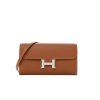 HERMES CONSTANCE WALLET TO GO GOLD EPSOM SILVER HARDWARE 21CM