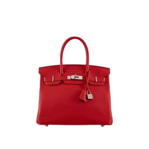 HERMES BIRKIN 35 TOGO LEATHER GOLD HARDWARE RED 35CM