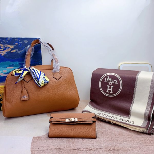 HERMES CLEMENCE VICTORIA BROWN 32CM